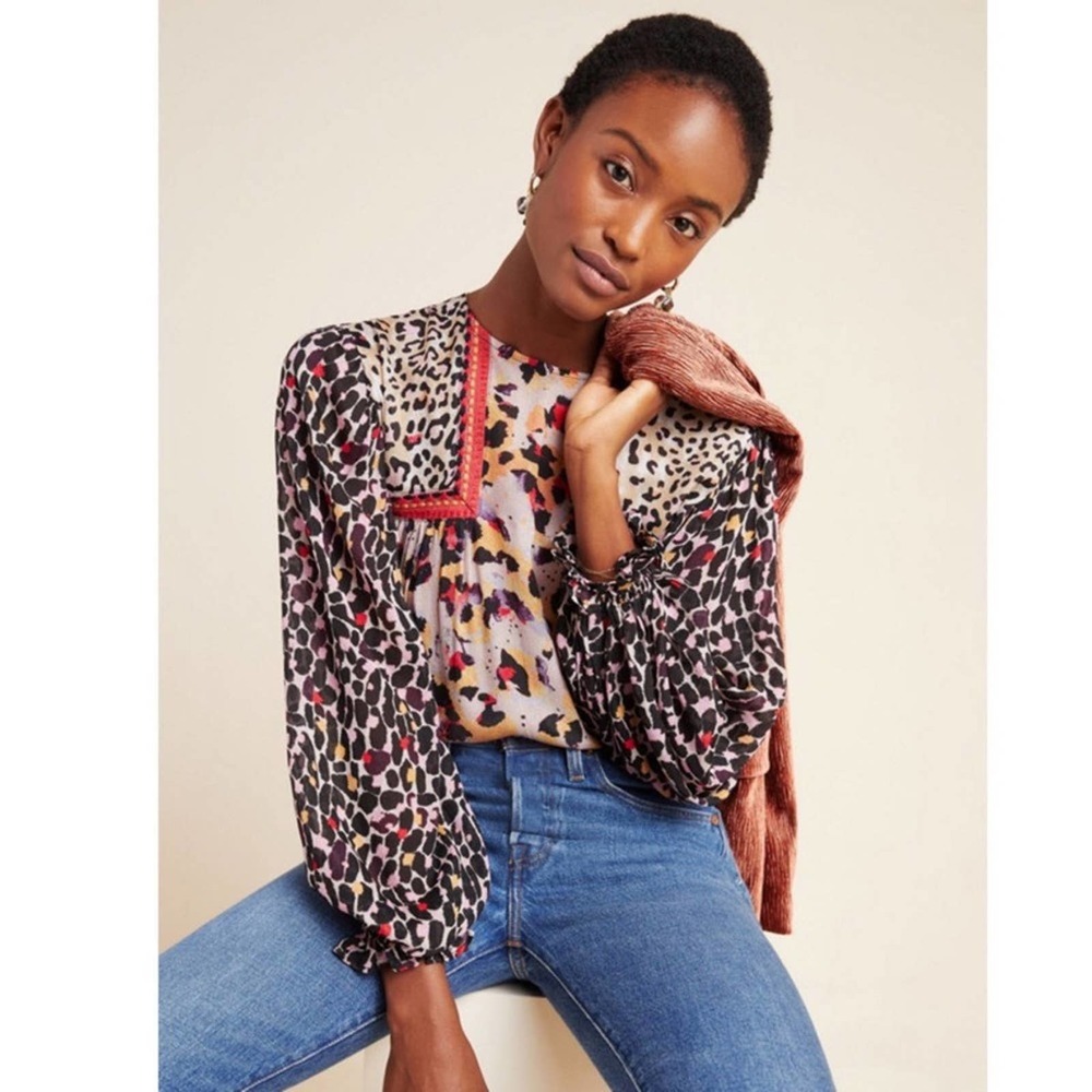 Anthropologie Blank London Joelle Peasant Top